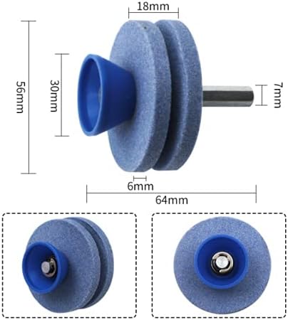 review LIZHOUMIL Double-Layer Lawnmower Sharpener Grinder for Lawn Mower Blade Grinding Wheel Sharpening Stone Tool Blue