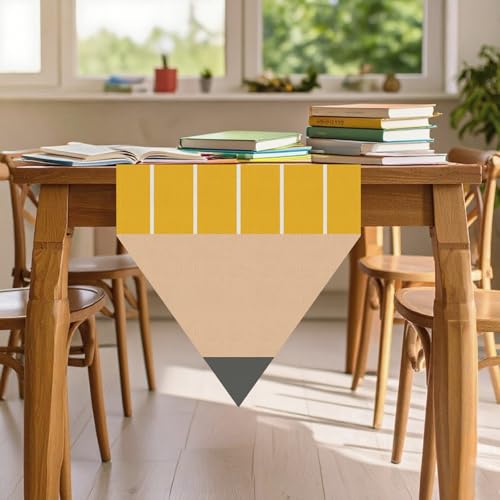 Welcome Back to School Table Runner Pencil Table Runners Students First Day of School Classroom Kitchen Dining Table Decoration for Home Party Banquet Decor 13x36 Inch by GPGHE - Used condition - Image 2