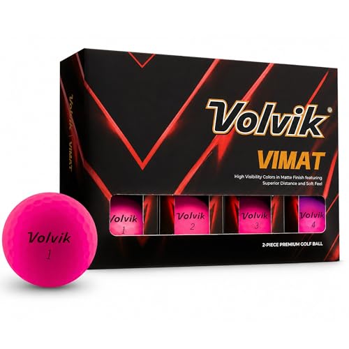 Volvik ViMat Pink Golf Balls New for 2025 85 Compression Matte 2 Piece Single Core Enhanced Visibility 12 Pack