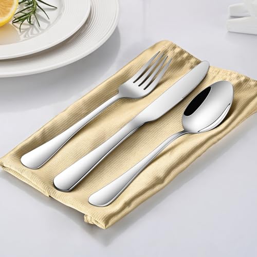 49 Pieces Silverware Sets With Organizer And Steak Knives, Stainless Steel Flatware Sets Service For 8 Person, Tableware Cutlery Sets, Includes Knife Spoon and Forks Sets - image 8