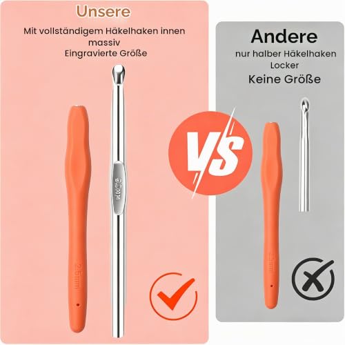 Mooshy Häkelnadel Set 54-tlg mit Ergonomischem Griff – Bild 5
