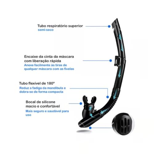 Kit de Mergulho Snorkel com Máscara