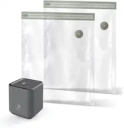 Bomba a Vácuo Portátil com Sacos Reutilizáveis para Fechamento a Vácuo