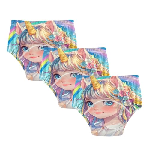 Coikll Rainbow Girl Toddler Training Underwear Waterproof Baby Pee Pants -2T