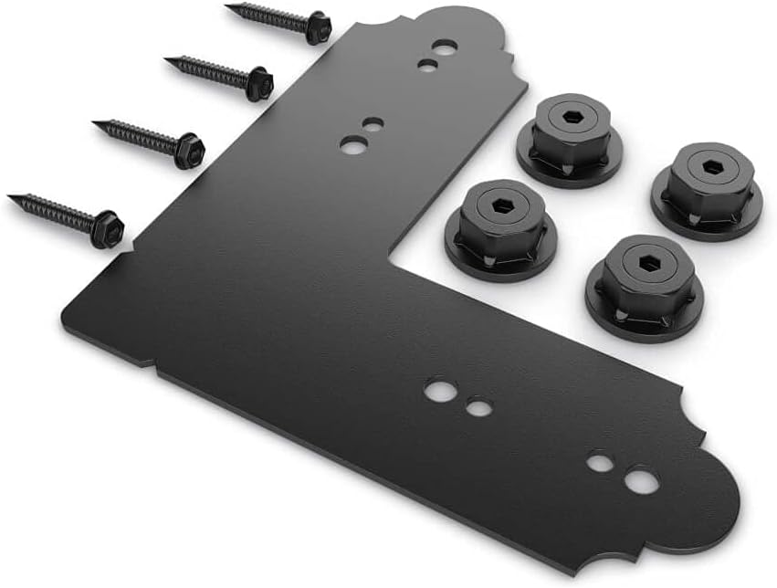 OZCO Laredo Sunset Flush Outside 90 Degree Connector 4" | Decorative Outside Corner Connector for Pergola, Deck, Fence and Outdoor Wood Structures | Powder-Coated Galvanized Steel Hardware