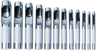 Edward Tools Harden Pro Hollow Hole Punch Set - 12 Piece Heavy Duty CRV Steel Punch Tool - Zipper Organizer and Punch Tools for Leather, Gasket, Grinder, Fabric - Small to Large Punch Sizes