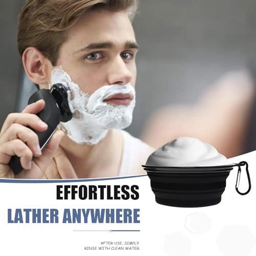 Foldable Shaving Bowl with Carabiner, Silicone Shave Mug for Men, Quick Lather Shaving Cream Bowl, Portable Travel Shaving Soap Bowl, Non-Slip Base, Lightweight Collapsible Design - Image 6