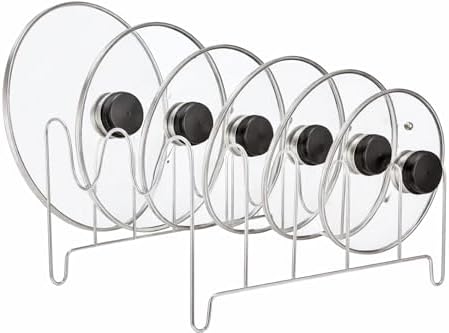 Suporte Organizador de Tampas, Cromado, 6 Divisórias