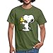 Spreadshirt Peanuts Snoopy Et Woodstock T-Shirt Homme, XXL, Vert Militaire
