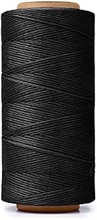 HILELIFE Waxed Thread, 260m 150D Waxed Thread for Leather Sewing, Leather Thread for Hand Sewing, Leather Craft DIY, Wallets, Shoe Repairing, Book Binding (Black)