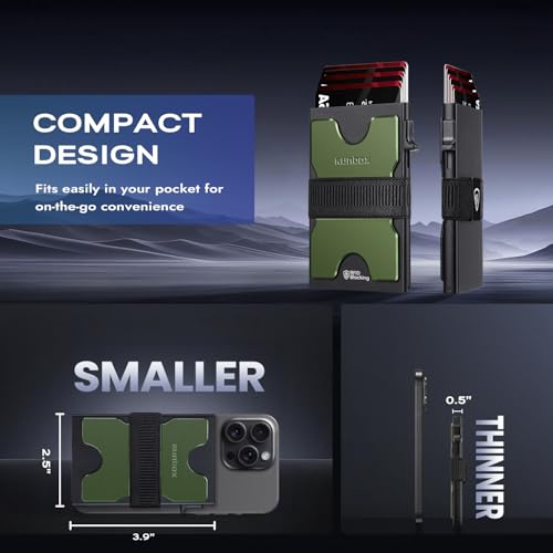 Image of RUNBOX Slim Wallet for Men, RFID Aluminum Pop-Up Card Holder for 12 Cards