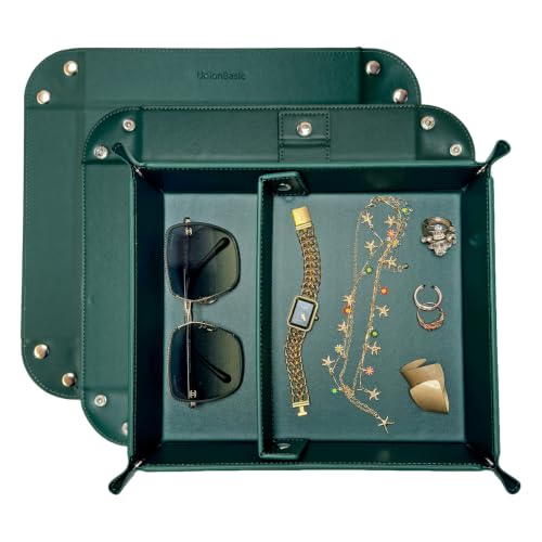 UnionBasic Large Valet Tray w/Adjustable Divider, Vintage Green