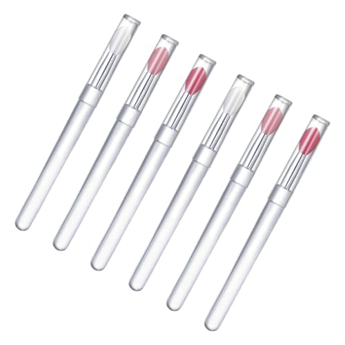 SOESFOUFU Convenient Lipstick Applicators Set of 6 Reusable Lip Brushes Lidded Cover for Daily Lip Care