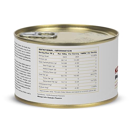 Image of KOLLAMAI Natural Crunchy Peanut Butter 375gm (Pack of 1) Organic 32gm High Protein Energy Booster Unsweetened, Zero Sugar, Zero Salt and Low Fat Good for Heart Health