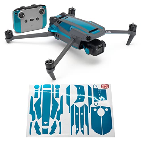 Image of WRAPGRADE Partial Skin Stickers for DJI Mavic 3 / Mavic 3 Classic Accent Color (CARIBBEAN BLUE)