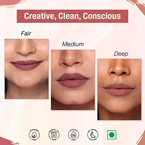 Image of TNW-The Natural Wash Plumberry Matte Velvet Longstay Liquid Lipstick (5ml) | Natural Oils & Hyaluronic Extract | Transferproof, Smudgeproof & Pocket Friendly | Liquid Lipstick for Women