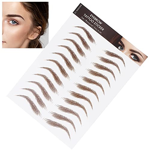 and Lifelike Eyebrow Sticker, Professional Eyebrow Sticker, Women Eyebrow Transfer Sticker for One-time Use(BROWN-10)