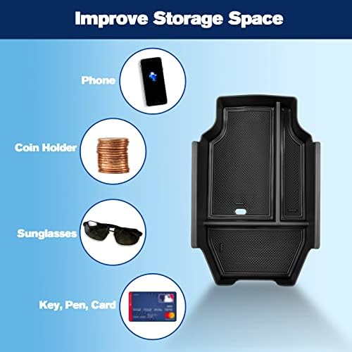 R RUIYA (Updated) 2023 Accord Center Console Organizer for Hybrid LX EX Tray Honda Armrest Box Accessories, Black Trim