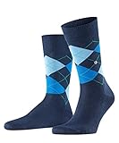 Burlington Herren Manchester Socken Baumwolle Schwarz Grau viele weitere Farben verstärkte Herrensocken mit Muster atmungsaktiv kariert mit Argyle und bunt 1 Paar