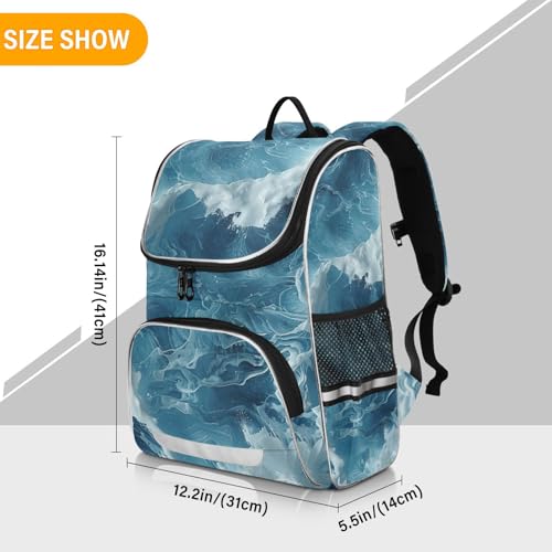 Mochila de mármol azul escolar cómoda para proteger espalda y portátil 3