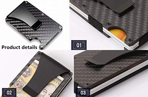 RuoFeng Carbon Fiber Wallet Money Clip Protector Credit Card Holder Wallet Clips For Men and Women (Black) - Thumbnail 5