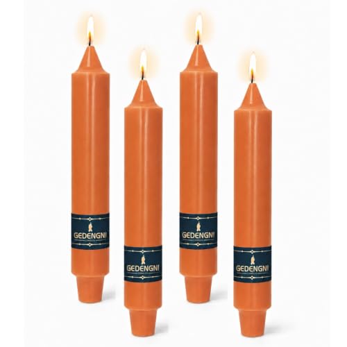 Orange Taper Candle Terracotta Candlesticks - Gedengni 9inch Unscented Candles Long Candle Sticks Dripless Tapered Candles for Wedding Table Dinner Party Church Holiday Decor,4 Pack