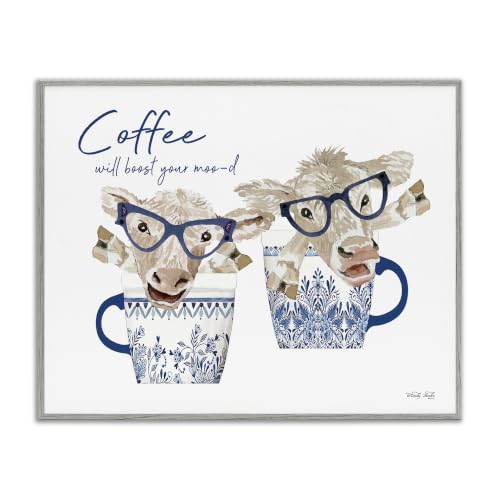 'Boost Your Moo-d Humorous Farmhouse Cow'| Framed Giclee Art