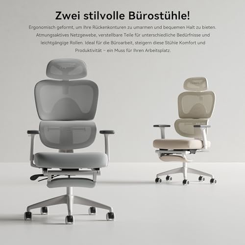 MUSSO E600SE Ergonomiczne krzesło biurowe, 3-stopniowa regulacja oparcia lędźwiowego 3D-regulowany podłokietnik i zagłówek z podnóżkiem, dopasowane dla kobiet Ochrona kręgosłupa podczas siedzenia