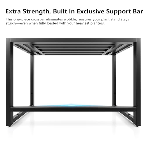 Hongsane Metal Heavy Duty Plant Stand Indoor Outdoor,3 Tier Ladder Plant Stands Riser,Wrought Iron Plant Shelves for Multi Large Pots,Black Tiered Flower Display Holder for Living Room,Patio,2-Pack by Hongsane - Image 7