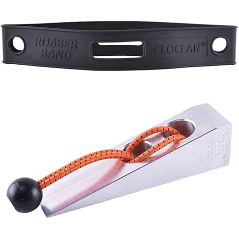 Fire Helmet Band with Wedge Set, Thickened and Flexible Rubber Firefighter Helmet Strap to Hold Flashlight, Handy and Durable 6061-T6 Aluminum Firefighter Wedge to Pair with Halligan or FuBar Tool Cover