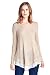 12 Ami Solid Long Knit Chiffon Hem Tunic Top Beige Marled 2XL