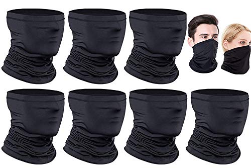 ?8-Pack? Neck Gaiter Scarf, Neck Gaiter for Unisex Cycling Hiking Fishing.Breathable Bandana Face Bandana Cover Cooling (black)