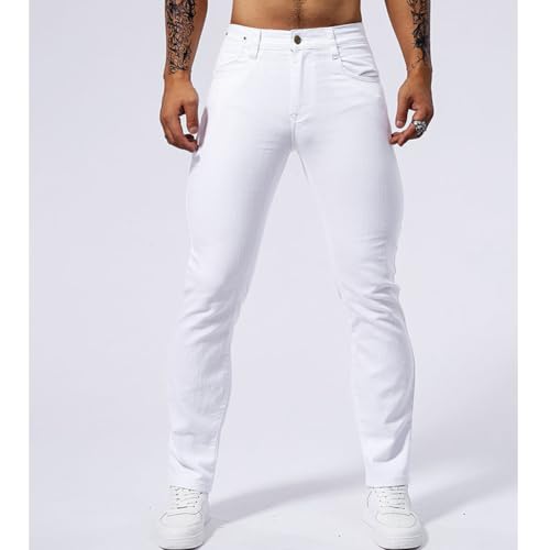 XYGJZ Men's Casual Skinny Denim Pants Slim Fit Stretch Bike Jeans Pants4