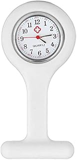 Reloj de bolsillo de silicona para enfermeras (lavable, sin infecciones), color blanco