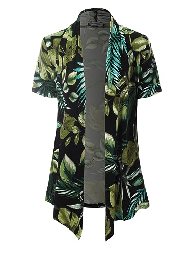 Image of MixMatchy Women's Lightweight Short Sleeve Draped Open Front Cardigan Vest