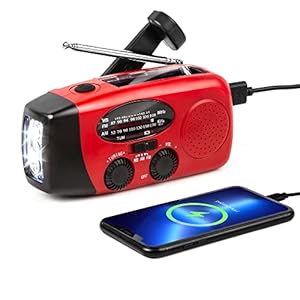 ZOVCAL NOAA Noodradio op zonne-energie, weerradio voor noodgevallen thuis en op de camping, met AM/FM, dynamo-zaklamp, SOS-alarm, radioline, draagbaar en oplaadbaar