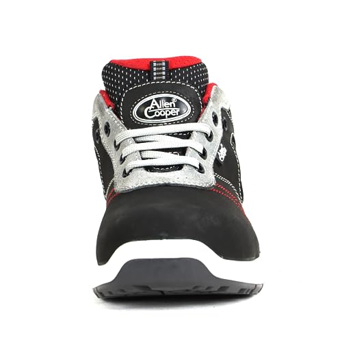 Allen Cooper 1691 Popcorn Mould Steel Toe Leather Safety Shoe (11) Black/Red