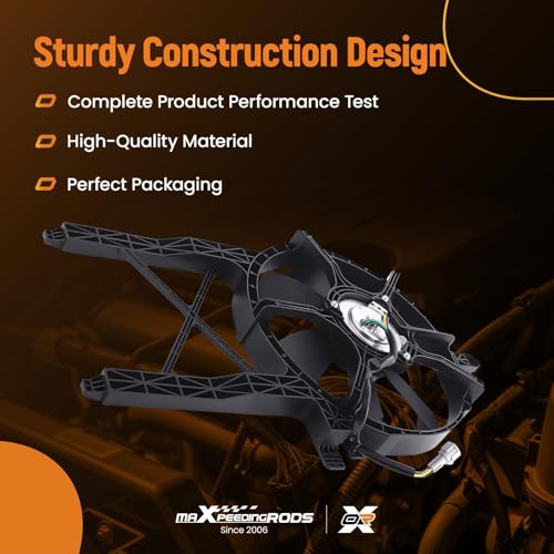 Image of maXpeedingrods A /C Condenser Fan Assembly for Nissan Frontier 2005-2006, Pathfinder 2005-2007, Xterra 2005-2006 Replacement 9608230 92120ea200 92120zl00a