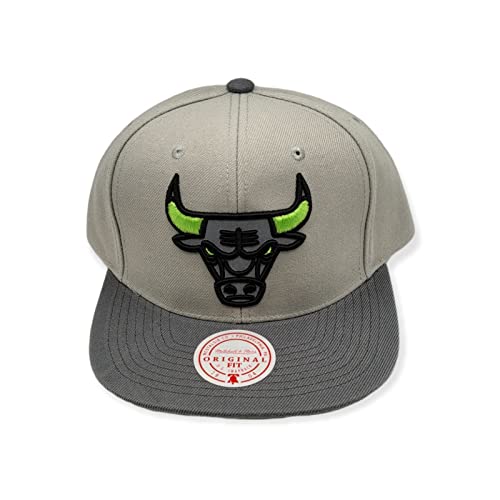 Mitchell & Ness Men's Chicago Bulls Green Bean Snapback Cap, Grey #TOP1