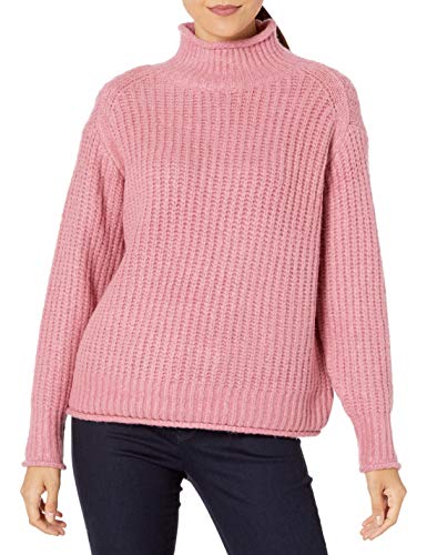 Vince Camuto Women's Texture Stitch Mock Neck Sweater, Fleur, Medium