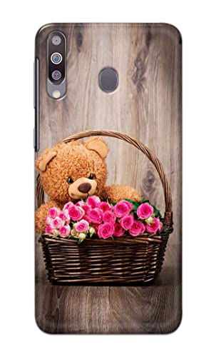 Image of PRINTFIDAA Roses and Teddy Bear in The Wicker Hard Back Cover for Samsung Galaxy M30 / Samsung A40s, SM-M305F / DS Back Cover -(P6) KAT1004