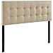 Modway Emily Tufted Button Linen Fabric Upholstered Full Headboard in Beige
