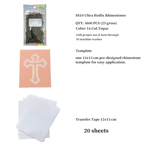 Kit de prensa de calor Western con 3600 diamantes de imitación termoadhesivos SS10 3