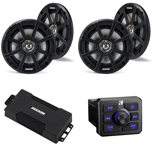 KICKER Power Sports Bundle Bluetooth Amplificador y Parlantes