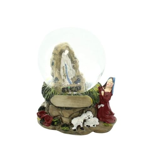 Palla da neve di Nostra Signora di Lourdes con Bernadette, palla da neve, culto cristiano in resina