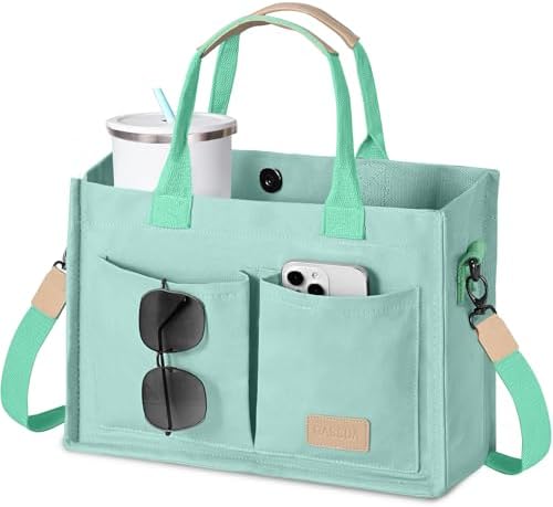 GASSDA Canvas Tote Bag for Women Crossbody Work Purse with Pockets Top Handle Handbag Satchel Bags for Travel Nurse Teacher