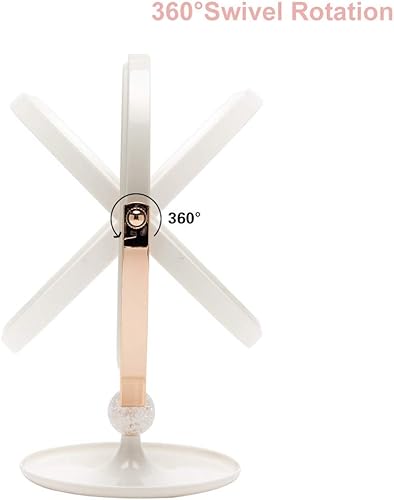 Miniatura 4 de YEAKE Espejo de tocador de maquillaje con aumento, plástico ABS, doble cara, aumento 3X, giro de 360, espejo de maquillaje de belleza, espejo de