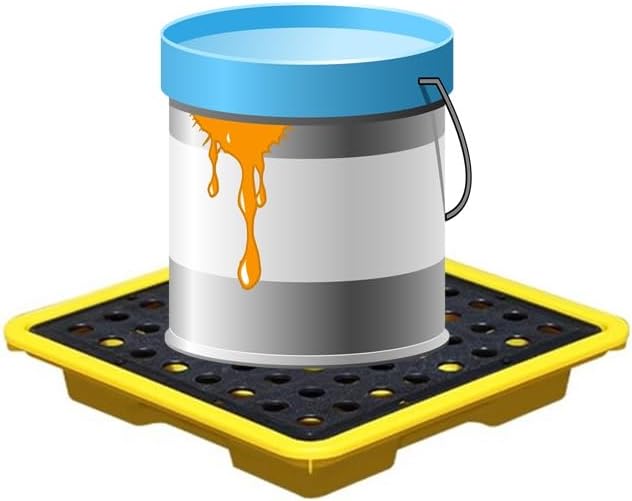 Plastic Pallets Spill Containment Pallet Tray Platform，Spill Containment Pallet, Modular Spill Containment Platforms with Grating, Plastic Anti-Leakage Pallets(33.5 * 33.5 * 6cm)