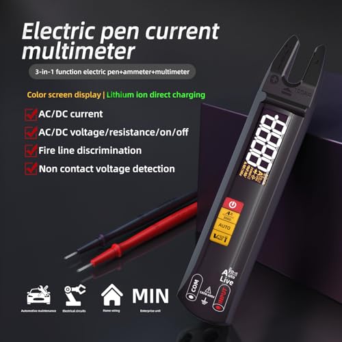 Image of AC DC Clamp Meter Open Jaw Fork Digital Multimeter Rechargeable Auto Range Electrical Tester Voltage Tester Pen NCV Amp Ohm Volt U-Shape Tester