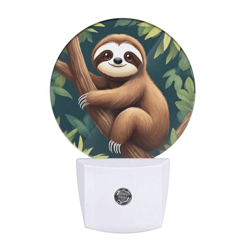 Image of EKOBLA Sloth Night Light, Adorable Jungle Animal Night Lights Plug Into Wall with Auto Sensor for Bedroom, Bathroom and Kitchen